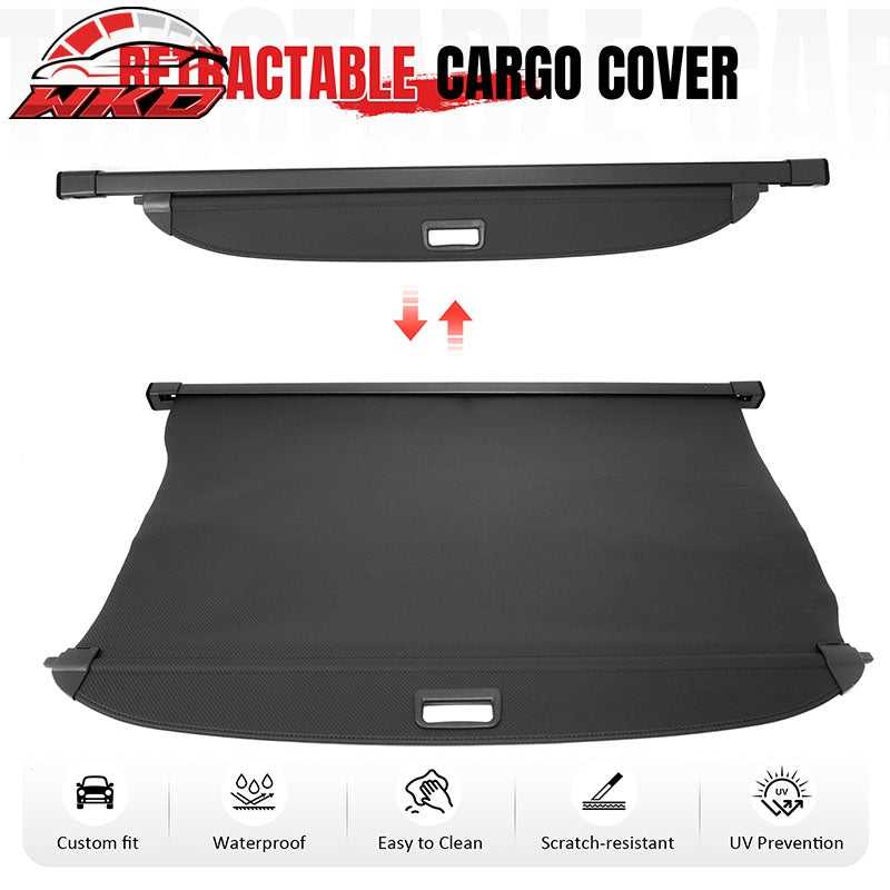 Fits 24-26 Kia EV9 Retractable Cargo Cover Rear Trunk Shade Carbon Fiber Texture