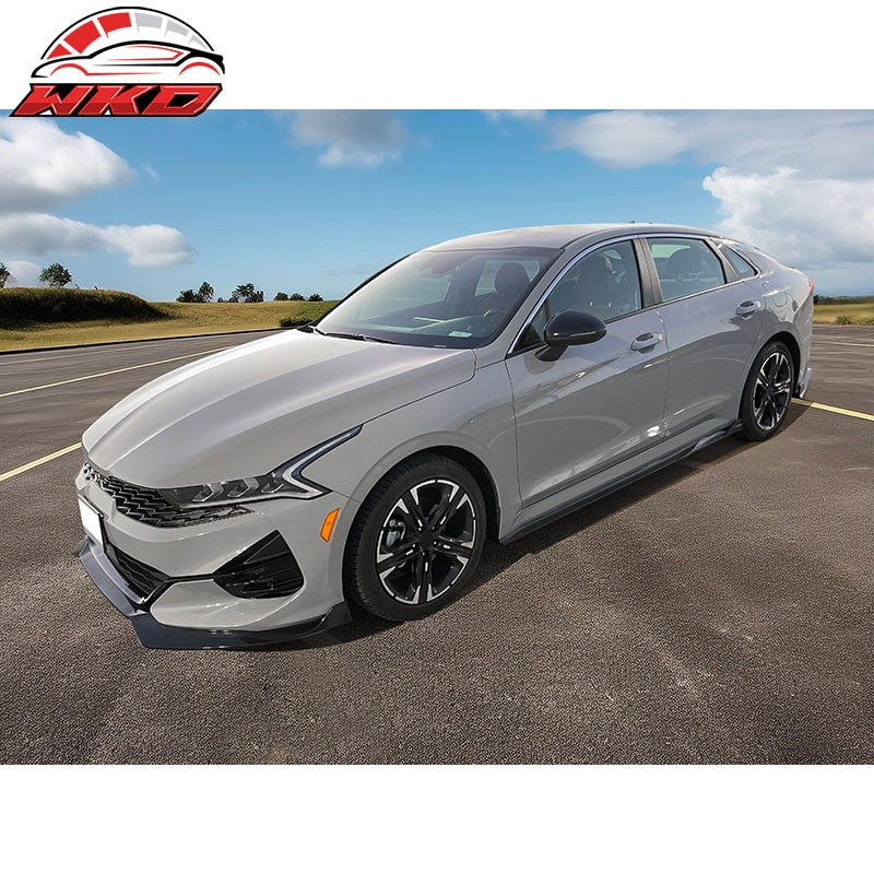 Fits 21-24 Kia K5 GT-Line RD Style 4PCS Front Lip Spoiler Carbon Fiber Print PP