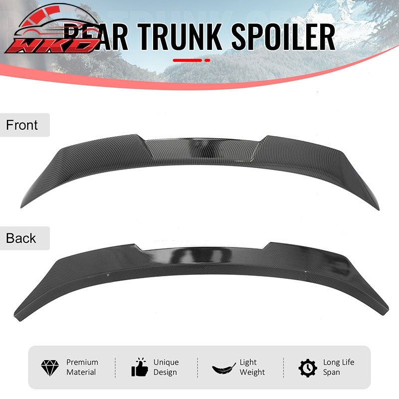 Fits 21-24 Kia K5 IKON Carbon Fiber Print Duckbill Rear Trunk Spoiler Wing ABS