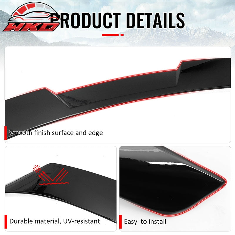 Fits 21-24 Kia K5 IKON Style Gloss Black Duckbill Rear Trunk Spoiler Wing ABS
