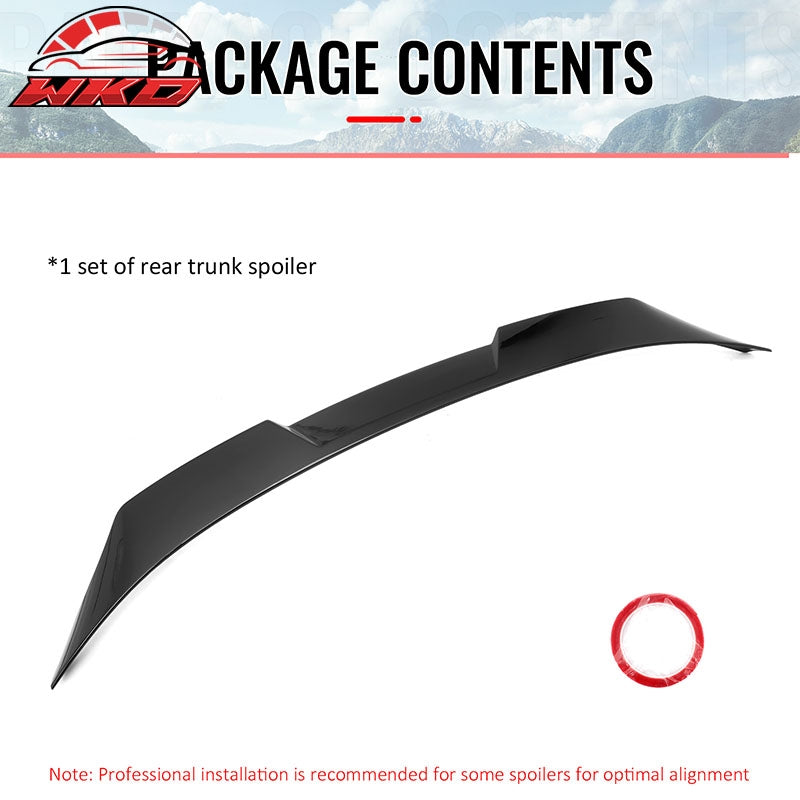 Fits 21-24 Kia K5 IKON Style Gloss Black Duckbill Rear Trunk Spoiler Wing ABS