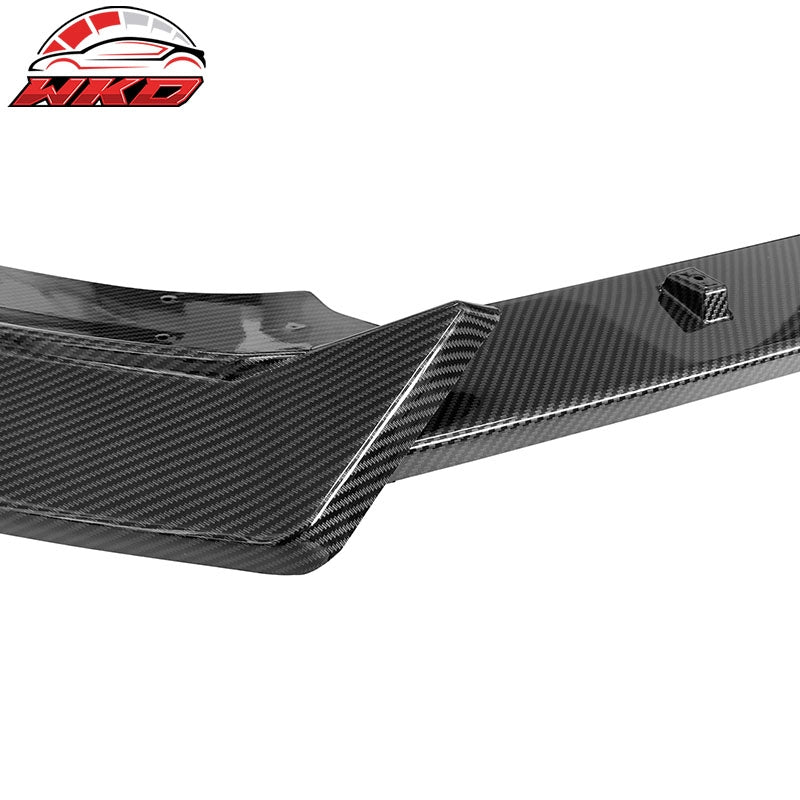 Fits 21-24 Kia K5 IKON Style 3PCS Front Bumper Lip Spoiler PP Carbon Fiber Print
