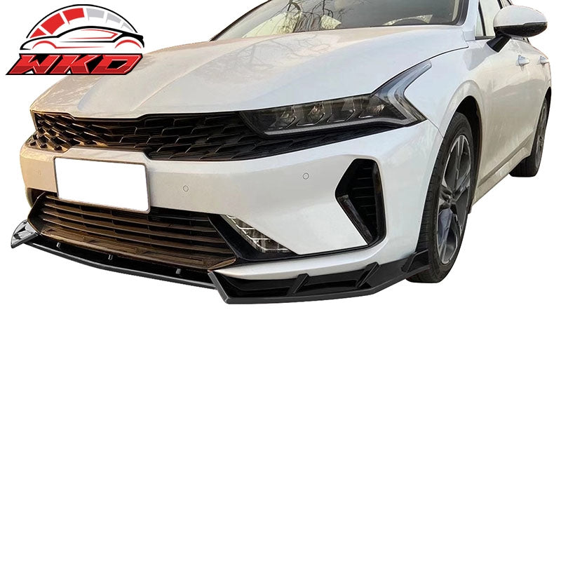 Fits 2021-2024 Kia K5 IKON Style 3PCS Front Bumper Lip Spoiler PP Matte Black