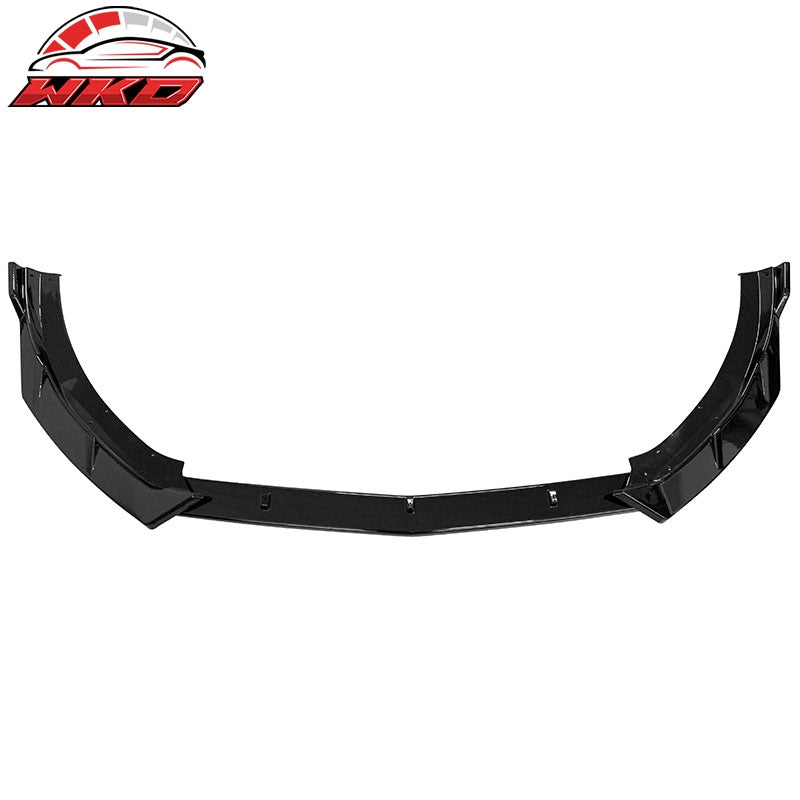 Fits 2021-2024 Kia K5 IKON Style Gloss Black Front Bumper Lip Spoiler Kit PP 3PC