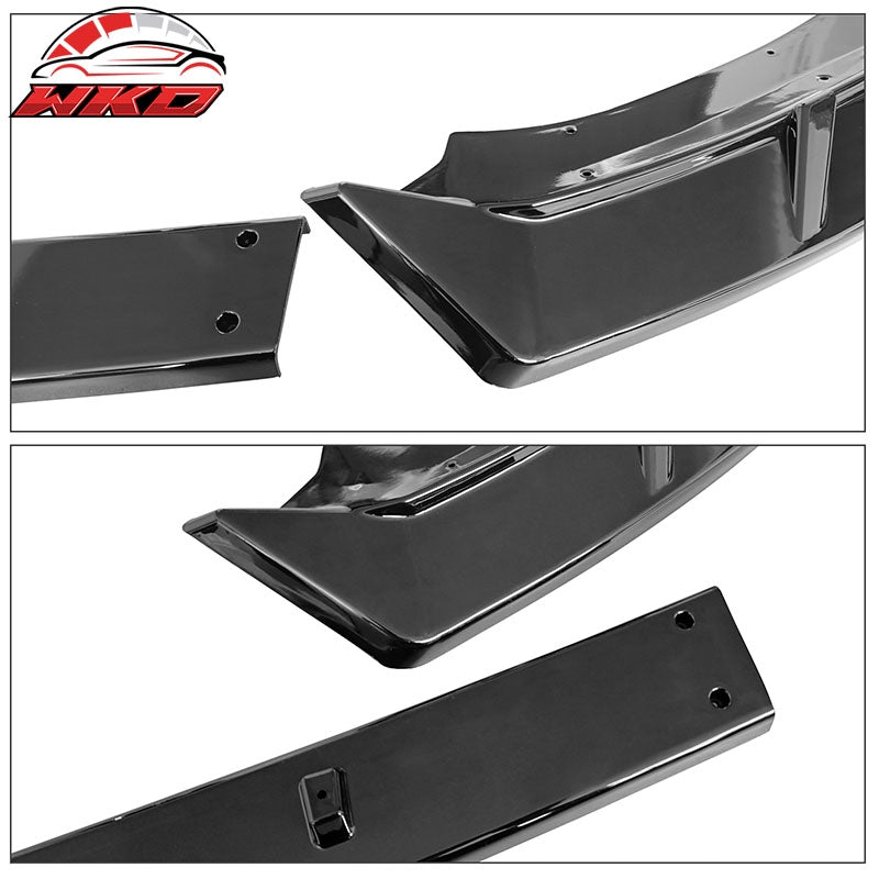 Fits 2021-2024 Kia K5 IKON Style Gloss Black Front Bumper Lip Spoiler Kit PP 3PC