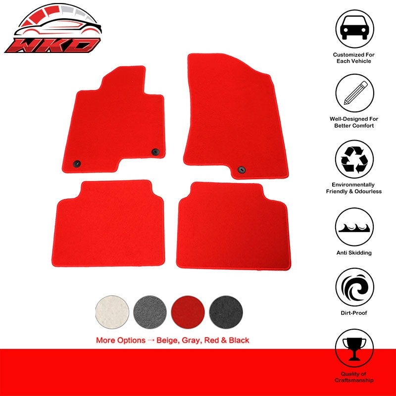 Fits 21-26 Kia K5 Optima Car Auto Floor Mats Liner Red Front Rear Carpets 4PC