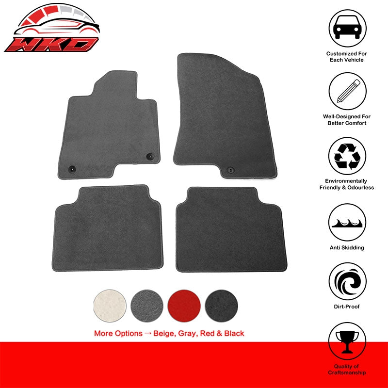 Fits 21-26 Kia K5 Optima 4PCS Auto Car Front Rear Floor Mats Carpets Nylon Gray
