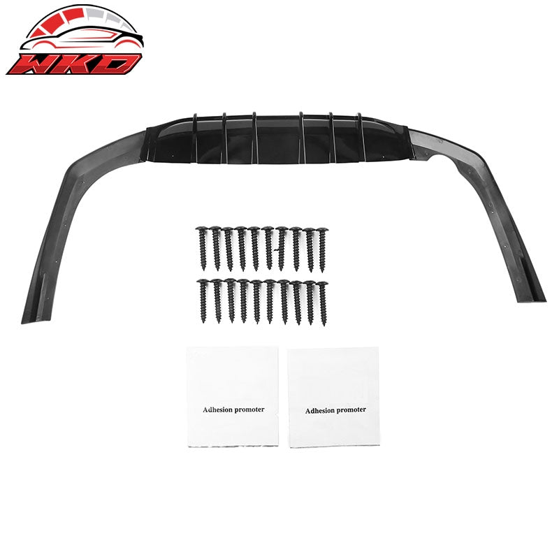 Fits 21-24 Kia K5 GT-Line 3PCS Rear Bumper Lip Diffuser Spoiler Gloss Black PP