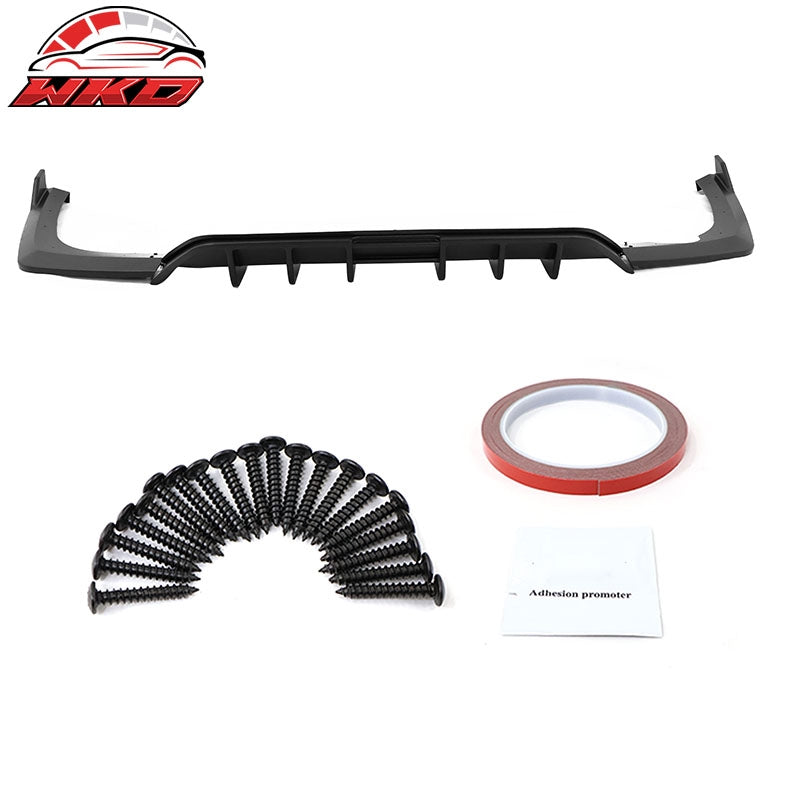 Fits 21-24 Kia K5 GT-Line Rear Bumper Lip Diffuser PP 3PC Matte Black Apron Kit