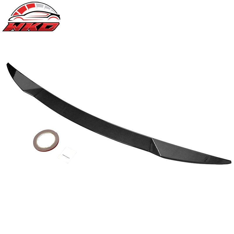 Fits 21-24 Kia K5 V Style Rear Trunk Spoiler Wing Lip ABS Carbon Fiber Print