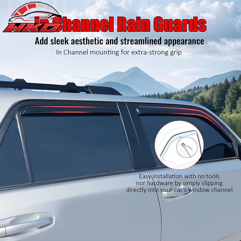 Fits 21-26 Kia K5 Window Visors In-Channel Rain Guard Deflector Acrylic Shield