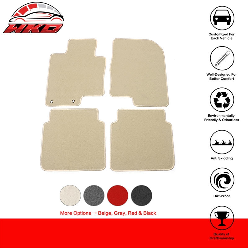 Fits 11-15 Kia Optima Nylon Floor Mat Front Rear Anti-Slip Auto Carpet Beige 4PC