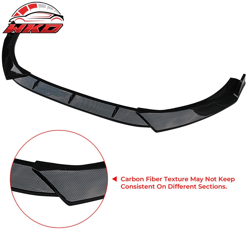 For 21-27 Kia Optima K5 EX LX GT Carbon Fiber Print 3PC Front Bumper Lip Spoiler