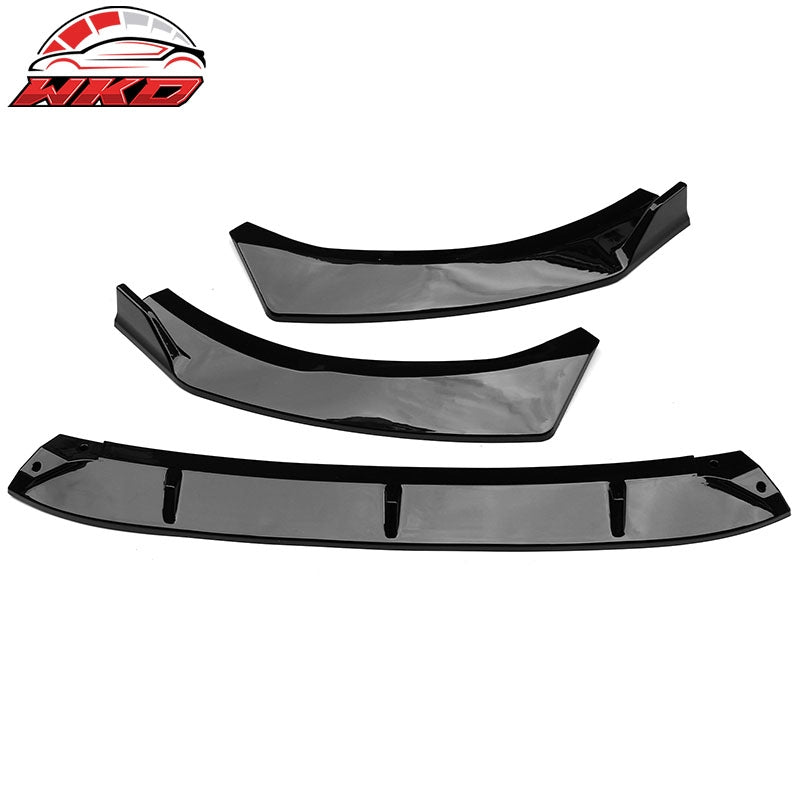 Fits 21-27 Kia Optima K5 EX LX GT Gloss Black 3PC Front Bumper Lip PP Spoiler