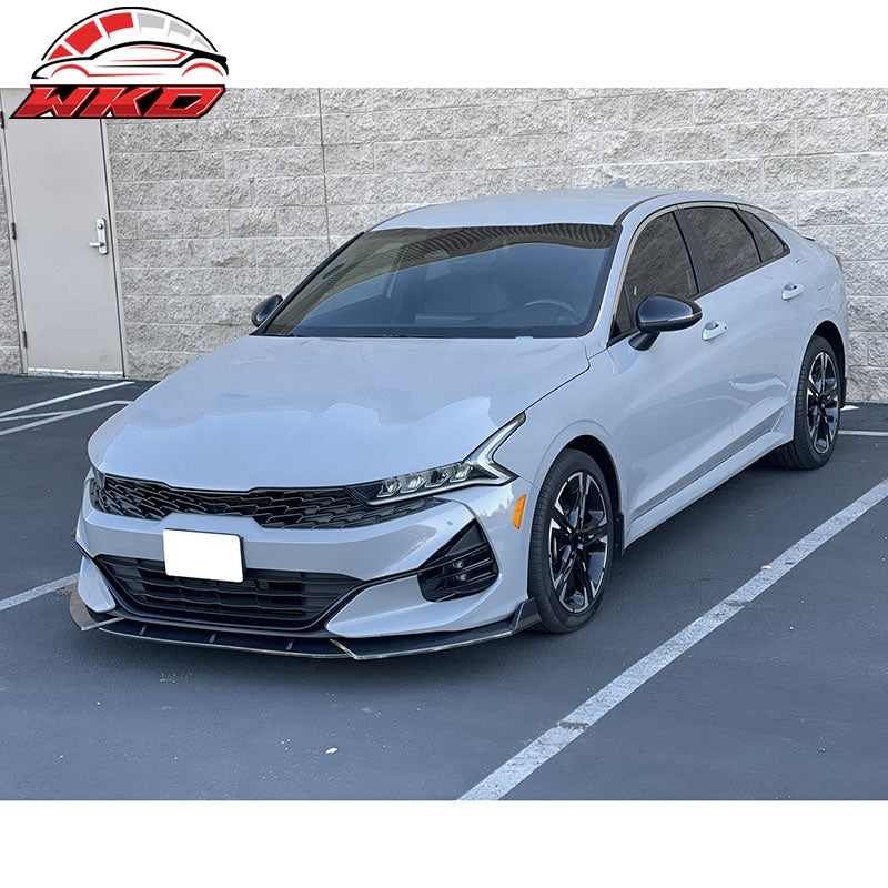 Fits 21-27 Kia Optima K5 EX LX GT Matte Black 3PC Front Bumper Lip PP Spoiler
