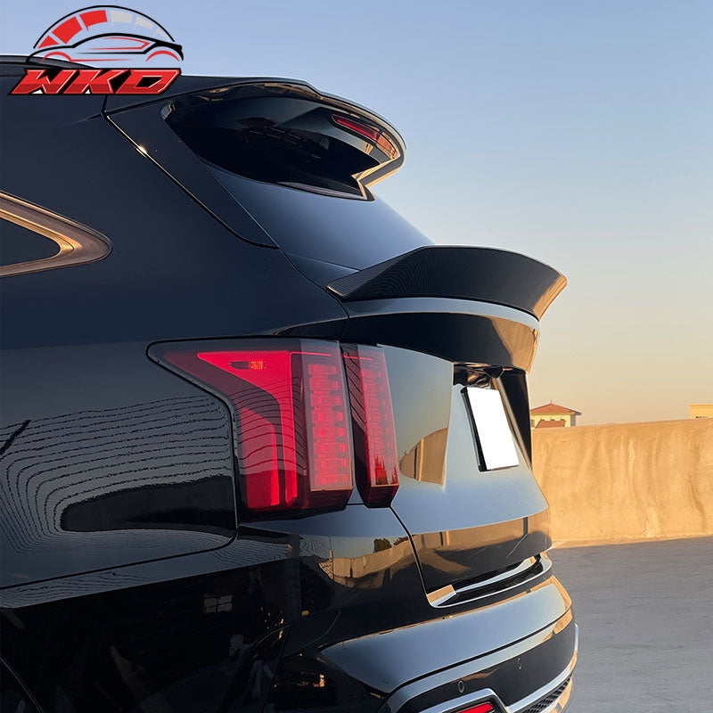 Fits 21-24 Kia Sorento Duckbill Style Trunk Middle Spoiler Carbon Fiber Print