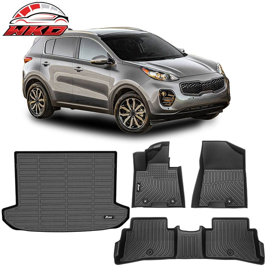 Wholesale 17-22 Kia Sportage 3D Molded All Weather Floor Mats TPE Carpet + Trunk Mat - Wikond Auto