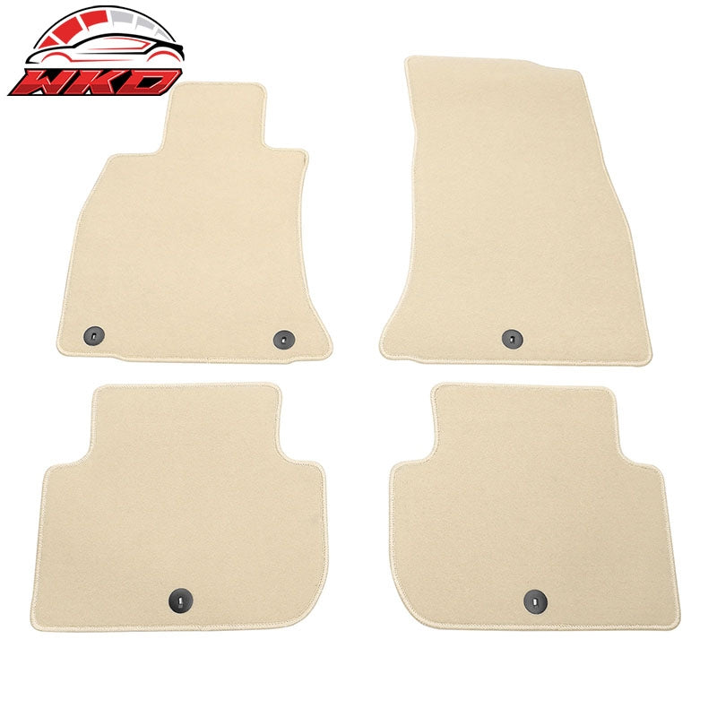 Wholesale 18-23 Kia Stinger 1st 2nd Row Floor Mats Liners Carpets Beige Nylon 4PC Set