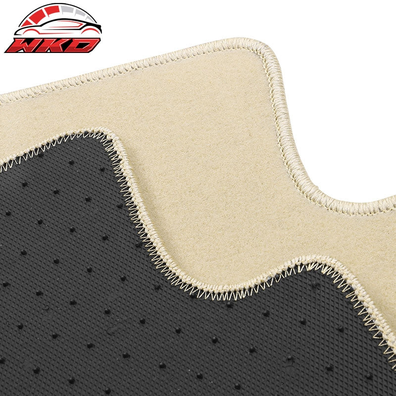 Fits 18-23 Kia Stinger 1st 2nd Row Floor Mats Liners Carpets Beige Nylon 4PC Set