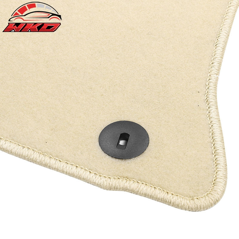 Fits 18-23 Kia Stinger 1st 2nd Row Floor Mats Liners Carpets Beige Nylon 4PC Set