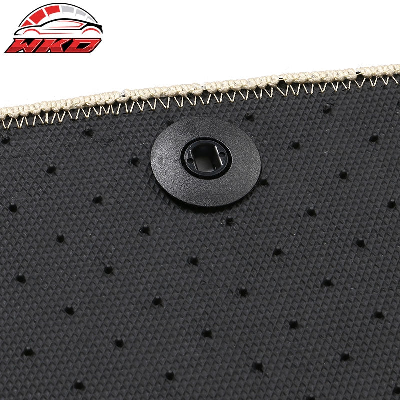 Fits 20-25 Kia Telluride 4DR Front & Rear Floor Mats Carpet Nylon 4PCS - Beige