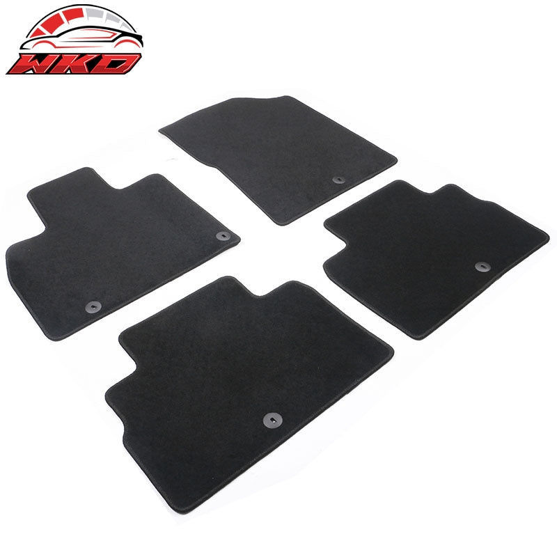 Fits 20-25 Kia Telluride 4DR Front & Rear Floor Mats Carpet Nylon 4PCS - Black