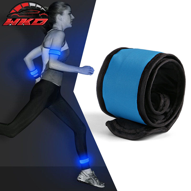 LED Slap Armband Lights Glow Band for Running 35cm Blue Color