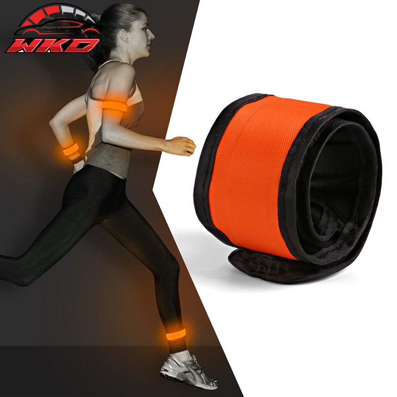 LED Slap Armband Lights Glow Band for Running 35cm Orange Color