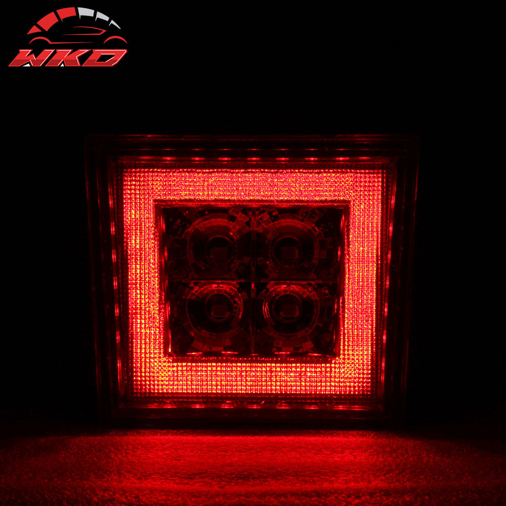 Universal Square Clear LED Rear Tail Third 3RD Brake Lights Stop Safety Lamp