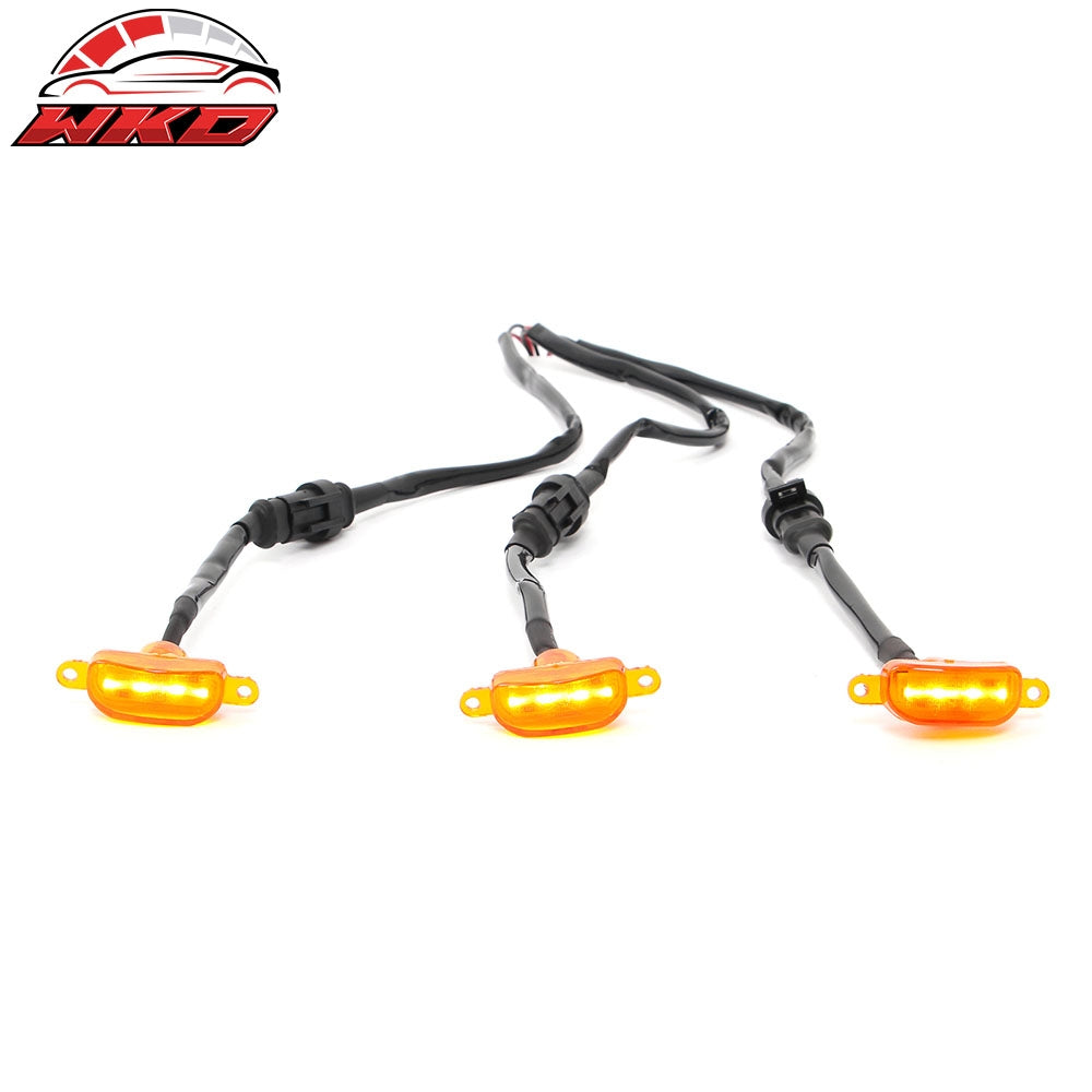 Dodge Ram 1500 2500 3500 3PC Amber LED Front Grille Lights W/Wiring Harness | Wholesale Default Title - Wikond Auto