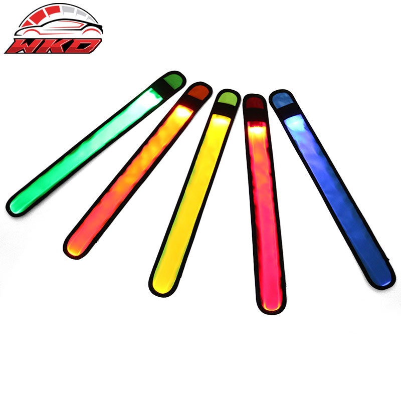 LED Slap Armband Lights Glow Safety Band for Night Running 35cm 5 Colors 5pcs