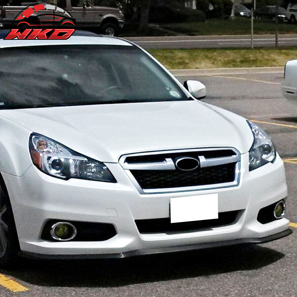 Fits 13-14 Subaru Legacy SM Style Front Bumper Lip Spoiler Unpainted Black PU