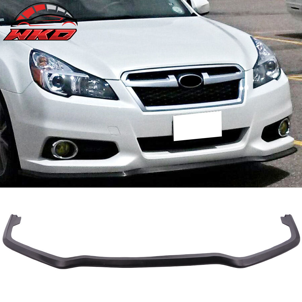 Fits 13-14 Subaru Legacy SM Style Front Bumper Lip Spoiler Unpainted Black PU