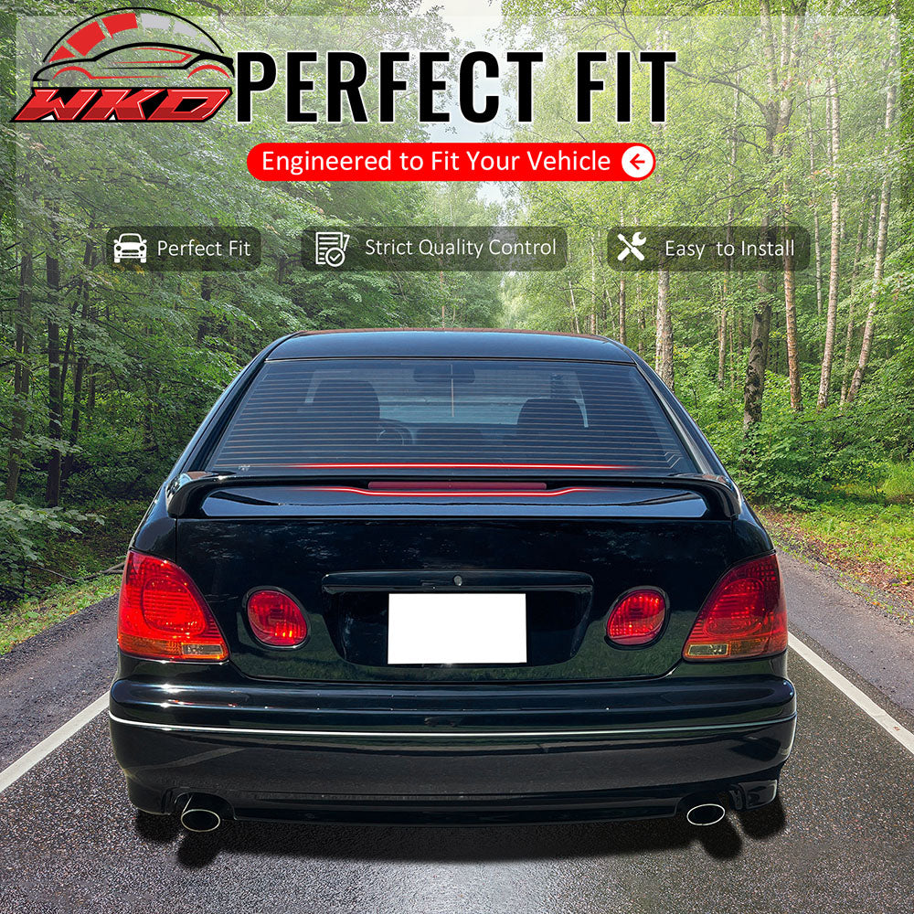 For 98-05 Lexus GS300 GS400 & 01-05 IS300 Trunk Spoiler W/LED Brake Gloss Black