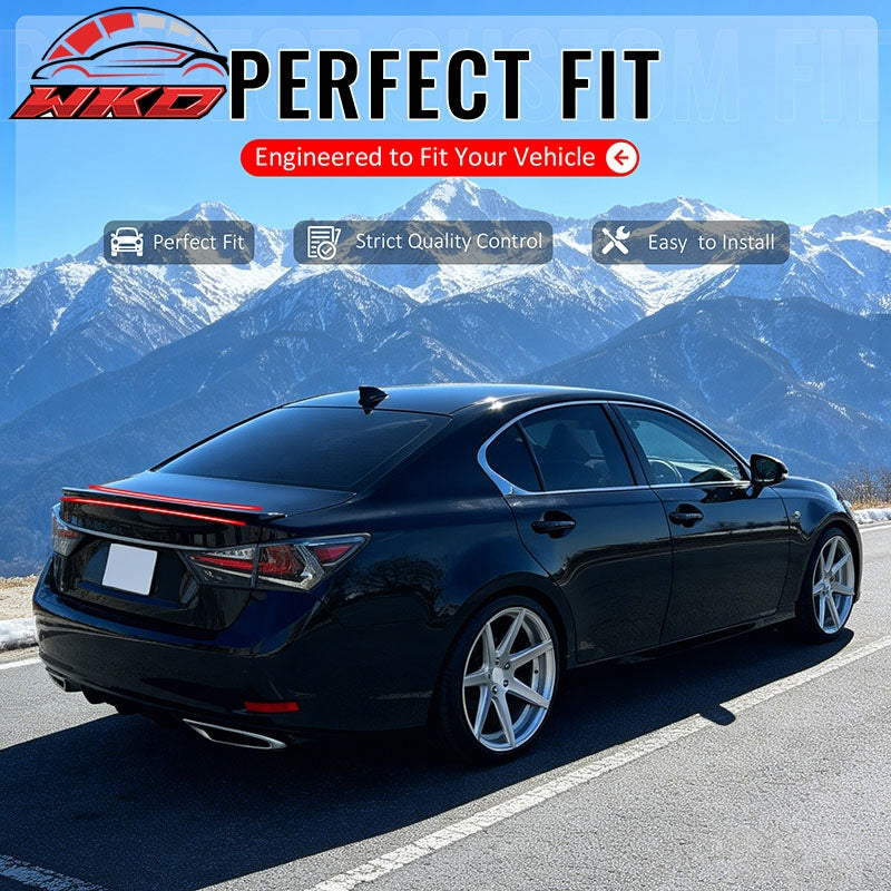 Fits 13-20 Lexus GS-Series L10 IKON Style Rear Trunk Spoiler Wing Gloss Black