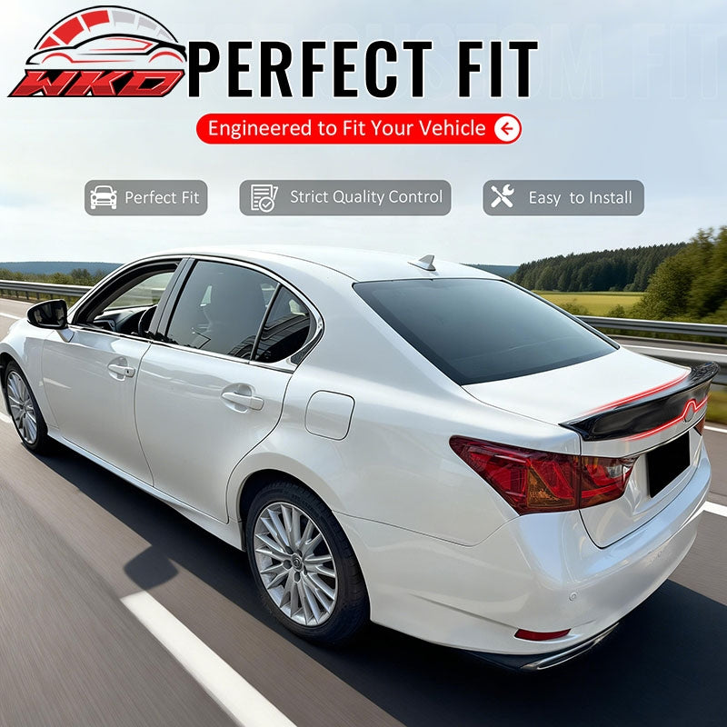 Fits 13-20 Lexus GS350 GS300 GS450h Duckbill Style Trunk Spoiler Gloss Black ABS
