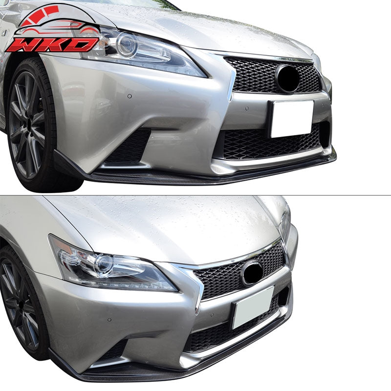 For 13-15 Lexus GS350 GS450 F Sport SK Style Front Bumper Lip Matte Carbon Fiber