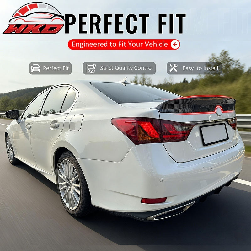 For 13-20 Lexus GS350 GS450h Duckbill Style Trunk Spoiler Carbon Fiber Print ABS