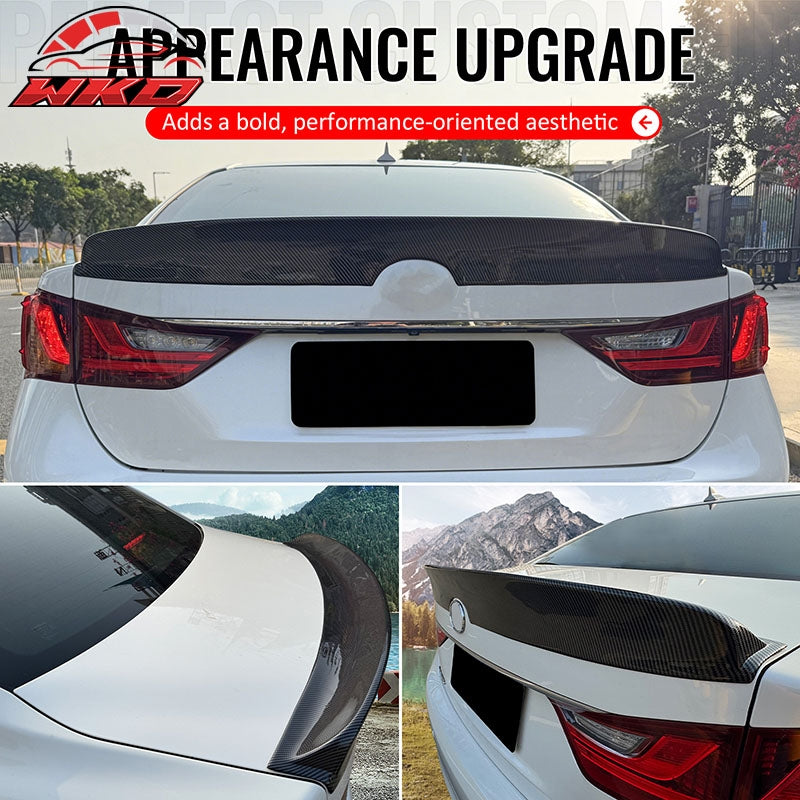 For 13-20 Lexus GS350 GS450h Duckbill Style Trunk Spoiler Carbon Fiber Print ABS