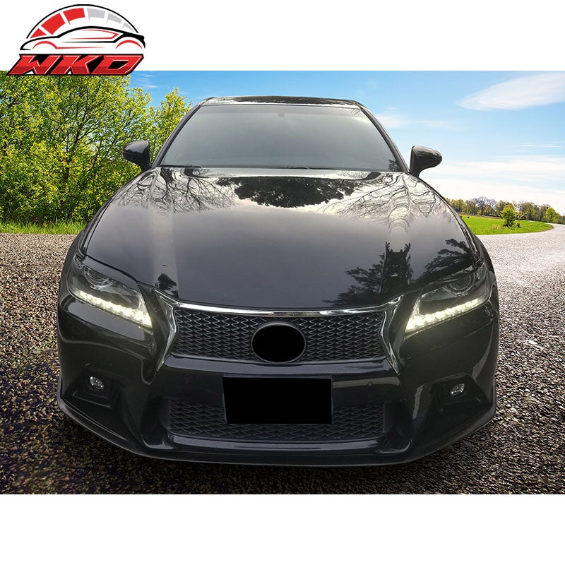 For 13-15 Lexus GS350 GS450h F Sport SK Style Front Bumper Lip Spoiler Unpainted