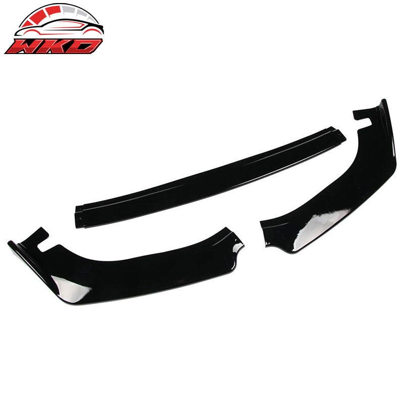 Fits 14-16 Lexus IS Base Front Bumper Lip Spoiler Gloss Black Splitter 3PC Trim