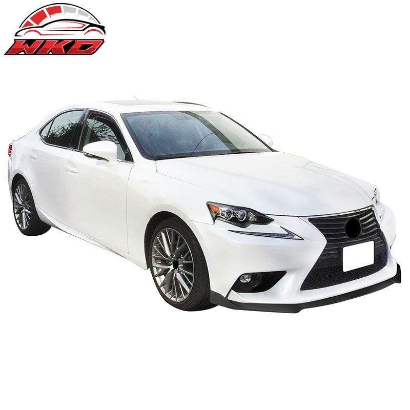 Fits 14-16 Lexus IS Base Front Bumper Lip Spoiler Splitter 3PCS Matte Black PP