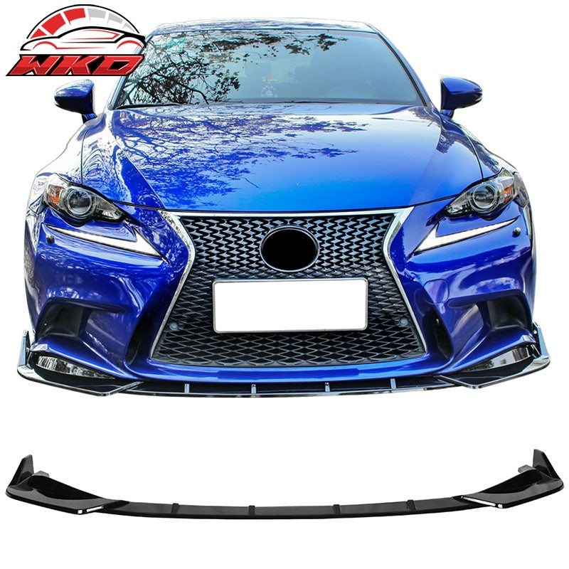 Wholesale 14-16 Lexus IS F Sport 3PCS Front Bumper Lip Spoiler IKON Style Gloss Black