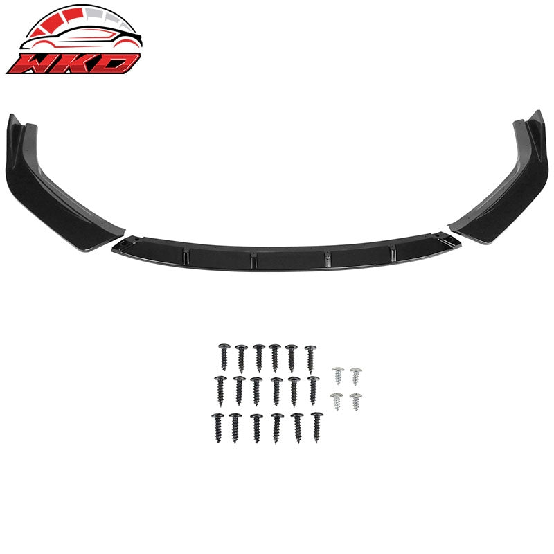 Fits 14-16 Lexus IS F Sport 3PCS Front Bumper Lip Spoiler IKON Style Gloss Black