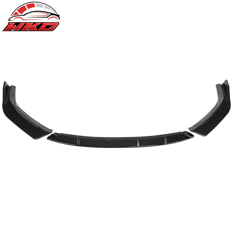 Fits 14-16 Lexus IS F Sport 3PCS Front Bumper Lip Spoiler IKON Style Gloss Black
