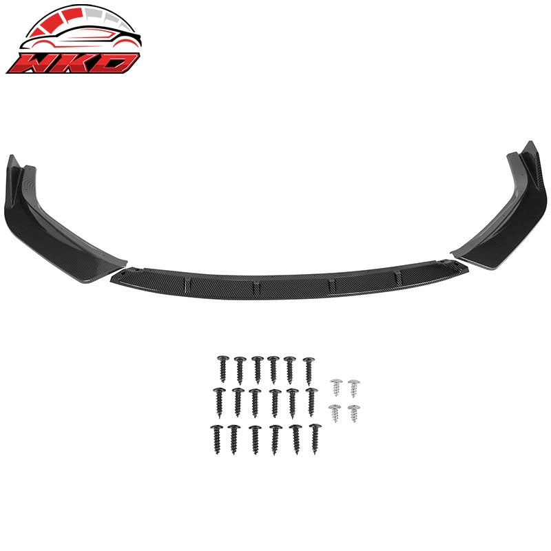 Fits 14-16 Lexus IS F Sport IKON Style 3PCS Front Bumper Lip Carbon Fiber Print