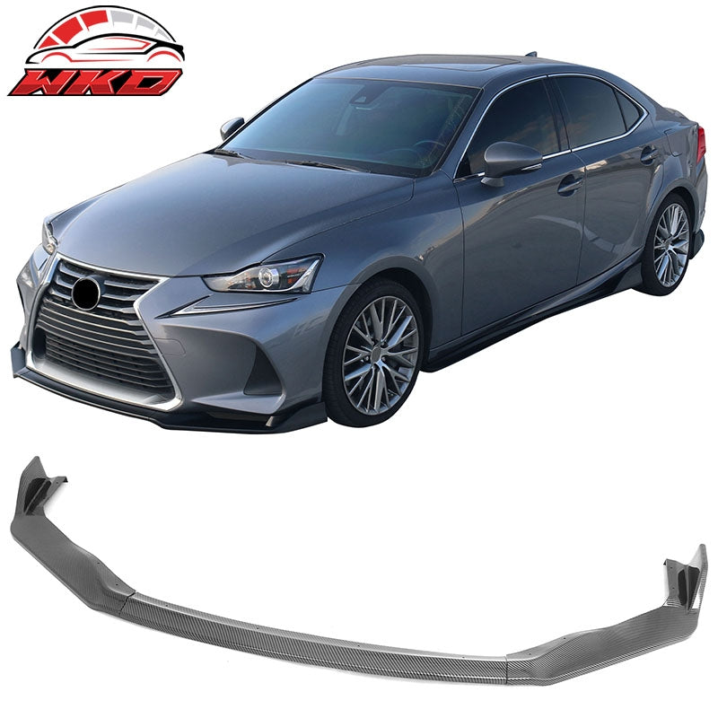 Wholesale 17-20 Lexus IS IKON Style PP Front Bumper Lip Carbon Fiber Print 3PCS Set - Wikond Auto