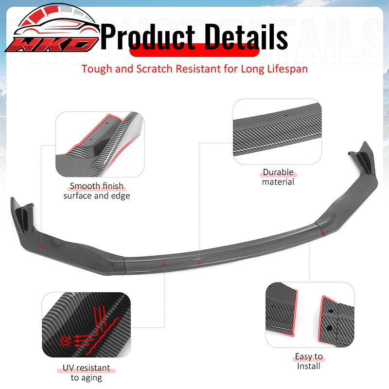 Wholesale 17-20 Lexus IS IKON Style PP Front Bumper Lip Carbon Fiber Print 3PCS Set - Wikond Auto