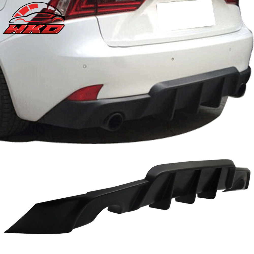 Fits 14-16 Lexus IS250 IS350 IS300 W Style Rear Bumper Lip Shark Fin Diffuser PU