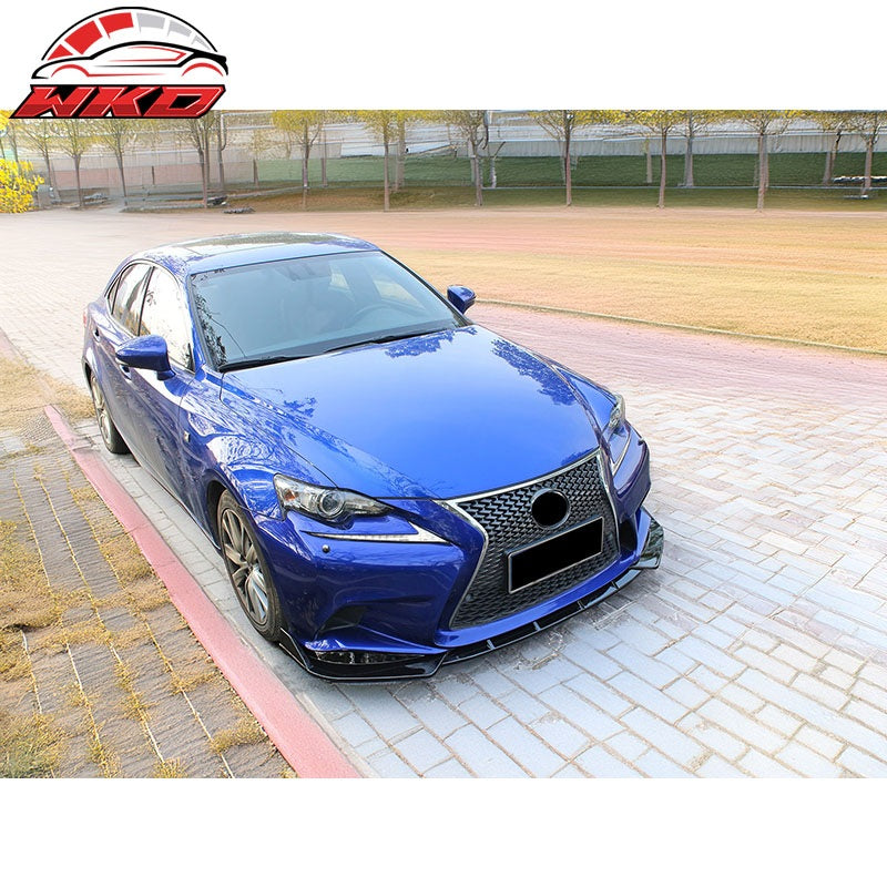 Fits 14-16 Lexus IS250 F Sport IKON Style 3PCS Front Bumper Lip Kit Matte Black
